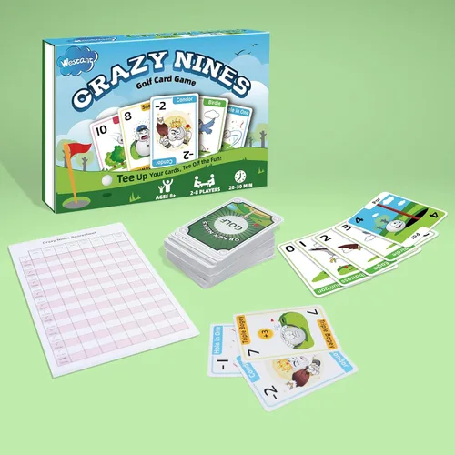 Vista 8 de Westant Crazy Nines - Juego de cartas de golf - Juegos de cartas divertidos para familiares, niños de 8 a 12 años y adultos, los juegos familiares