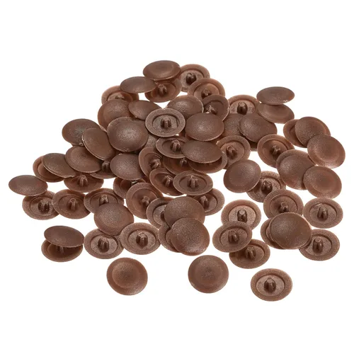 Vista 9 de uxcell Cubiertas de tapa de rosca, 80 piezas de 0.657 x 0.169 in de plástico para tornillos de rosca Phillips Cam Tornillo autorroscante, marrón café