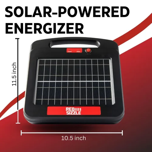 Vista 2 de Red Sizzle 3S - Cargador eléctrico solar para valla Energizador eléctrico de valla para ganado o depredadores para mantener fuera 0.55 julios