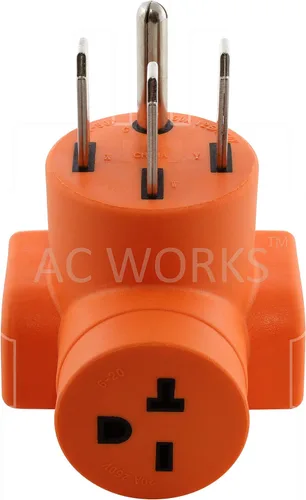 Vista 4 de AC WORKS RV/Range/Generator 14-50 Enchufe de 50 amperios a 6-20R 15/20Amp 250Volt Adaptador (A 6-20 Compacto)