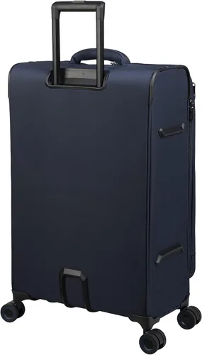 Vista 5 de it luggage Precursor - Juego de 3 ruedas giratorias expansibles de 8 ruedas a cuadros Softside, Gris con azul, It Luggage Precursor - Juego de 3