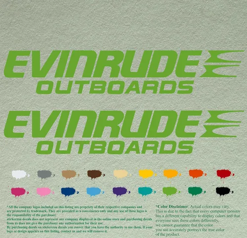 Vista 11 de Evinrude - Juego de 2 calcomanías de vinilo de repuesto compatibles con motor fuera de borda (12 pulgadas, negro 070)