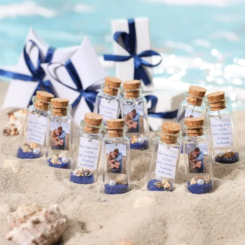 Vista 7 de Recuerdos de boda con foto personalizada para invitados - Recuerdos de fiesta en la playa personalizados - Regalos de recepción de bodas de destino