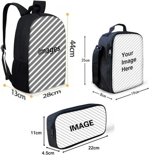 Vista 2 de Sannovo Juego de 3 piezas de mochila escolar para niños, mochila deportiva de hockey sobre hielo con bolsa de almuerzo aislada, soporte para lápices