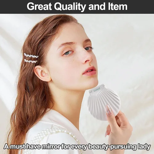 Vista 14 de Espejo de maquillaje compacto con luces, espejo de bolsillo para mujer