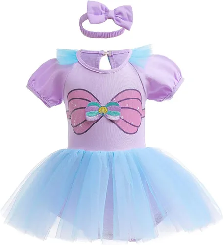 Vista 16 de Disfraz de princesa de Navidad para niñas, sirena, Bella, Sofía, para Halloween o cumpleaños, mameluco de tutú con diadema