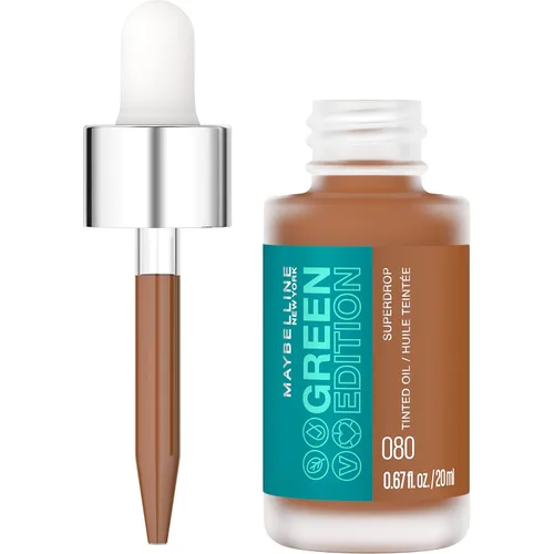 Vista 12 de Maybelline Green Edition Superdrop - Base de maquillaje de base de aceite tintado, base de cobertura natural ajustable formulada con aceite de 95