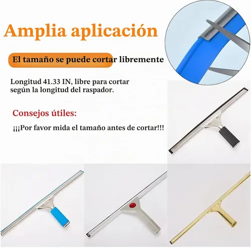 Vista 2 de 2 piezas de cuchilla de goma de repuesto para escobilla de goma de 41 pulgadas, repuesto de escobilla de silicona para el hogar para ventanas