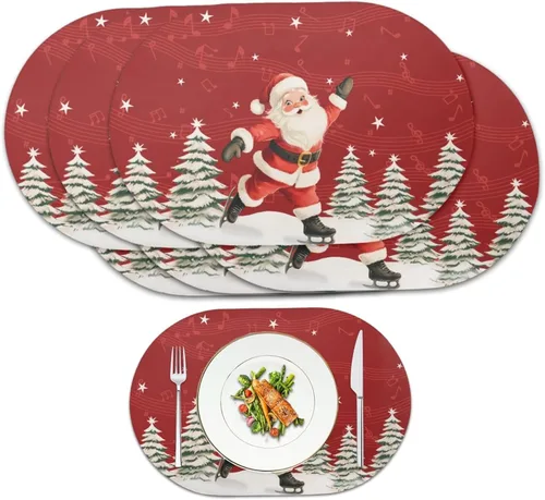 Vista 33 de Autumn Placemats Set of 2 Waterproof Wipeable 12X18 Inch Faux Leather Non Slip Heat Resistant Mats for Thanksgiving Dinner Outdoor Decor