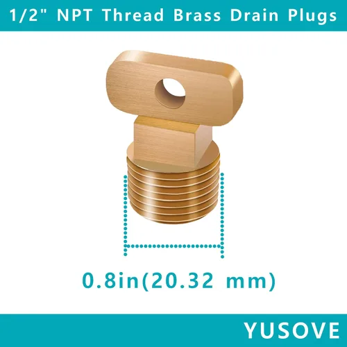 Vista 5 de Tapones de drenaje de latón con rosca NPT de 1/2 pulgadas, tapón de drenaje de garboard de barco, utilizado en cascos de barco, casco de barco
