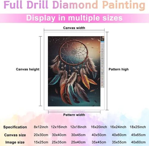 Vista 3 de Kit de números de pintura de diamante 5D, con plumas de diamante completo, kit de bordado de diamantes, adorno de arte para manualidades, 8 x 12