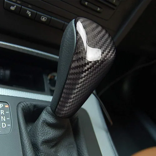 Vista 6 de AIRSPEED Cubierta de fibra de carbono para pomo de palanca de cambios BMW, control central, protector de cabeza de palanca de cambios, accesorios