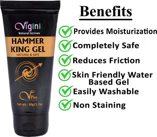 Vista 2 de Drop Vigini Natural Hammer King Long Time Gel Crema Gel Masculino Fuerza Aumento Energía Resistencia Potencia Retraso Tiempo Sensual Masaje Titán