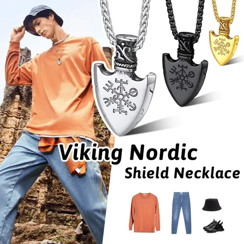 Vista 8 de FaithHeart - Collar de runa vikinga nórdica con cadenas ajustables de cueroacero inoxidable trenzadas para hombres y mujeres, regalo de joyería