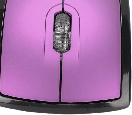 Vista 7 de XUMIUZIY Ratón inalámbrico plegable, mouse ergonómico portátil de 2.4 G con apagado magnético, para computadora portátil (morado)