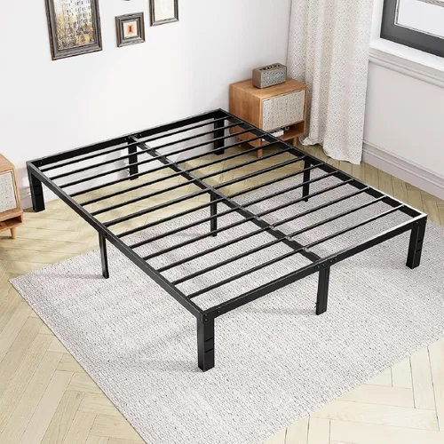 Vista 11 de DUMOS Base de cama de tamaño individual de 12 pulgadas, base de colchón de plataforma de metal con soporte de listones de acero, no necesita somier