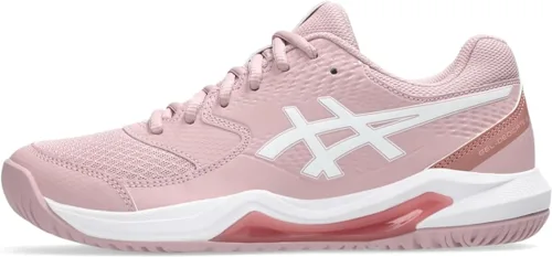 Vista 21 de ASICS Zapatos de tenis para mujer, Gel-Dedicate, 8 Blanco/Plata pura