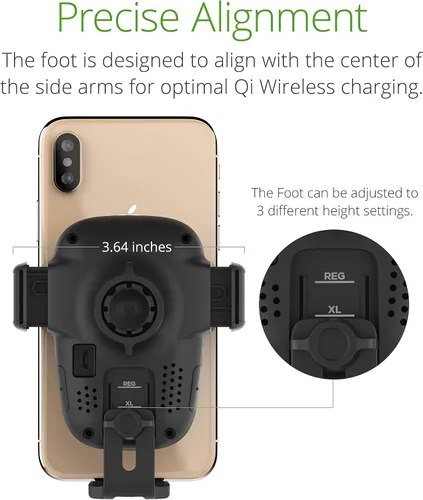 Vista 7 de iOttie Auto Sense Qi Cargador inalámbrico para automóvil + base de montaje adicional, sujeción automática de CD de carga inalámbrica y soporte