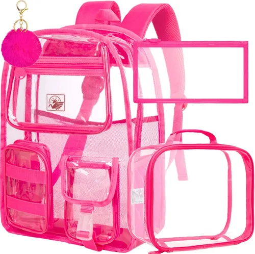 Vista 12 de Mochila transparente, resistente bolsa transparente para mujeres y hombres Heavy Duty