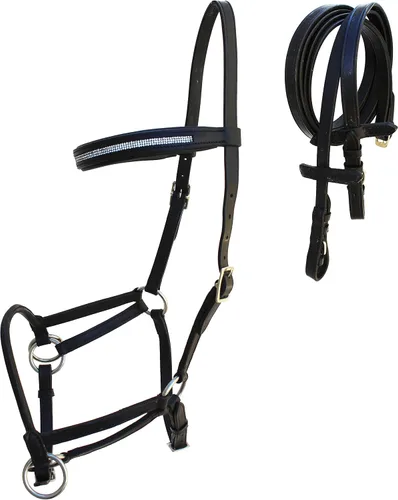 Vista 6 de English Horse Black Leather All-Purpose Trail Bridle Reins 803AXBK
