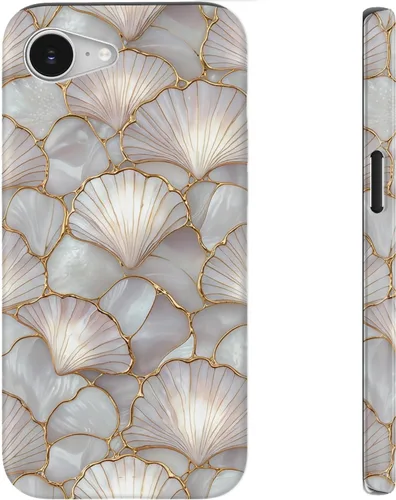 Vista 73 de bemal Funda para iPhone 12 Mini, estética, vintage, floreciente, peonía, concha, femenina, compatible con MagSafe, moderna, única, moderna, moderna