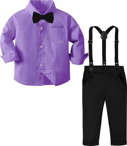 Vista 56 de A&J DESIGN Conjunto de ropa formal para niños pequeños con tirantes y tirantes