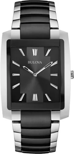 Vista 9 de Bulova Reloj clásico de cuarzo rectangular de 2 manecillas para hombre