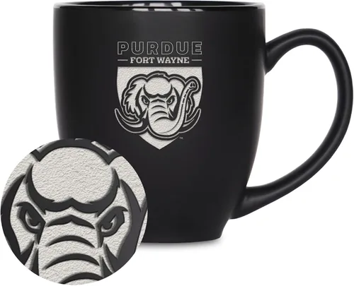 Vista 399 de Rico Industries - Taza de cerámica mate negra con grabado láser estándar de 15oz para NCAA (escuelas T & U) - Para bebidas calientes o frías