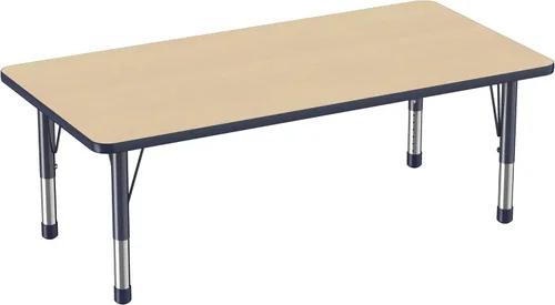 Vista 36 de FDP - Mesa rectangular para actividades escolares y aulas (24 x 36 pulgadas), patas gruesas para niños pequeños, altura ajustable de 15 a 24