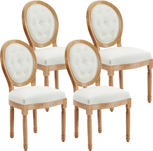 Vista 29 de Juego de 2 sillas de comedor de ratán, sillas de comedor de estilo francés rústico de mediados de siglo, sillas de comedor de acento estilo granja