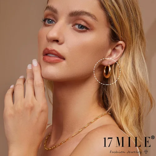 Vista 2 de Juego de 12 pares de aretes de aro de oro para mujer, chapados en oro de 14 quilates, ligeros, trenzados, gruesos, paquete para regalo