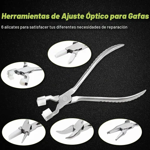 Vista 3 de SPEEDWOX Juego de alicates para gafas, 6 piezas, incluye almohadilla para la nariz, brazo, alicates de ajuste de marco