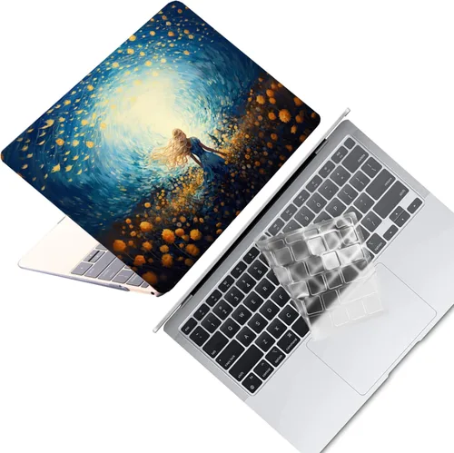 Vista 31 de Funda protectora de plástico para MacBook Air de 11 pulgadas 2015-2010 modelo A1465 A1370, funda protectora de plástico para portátil y cubierta