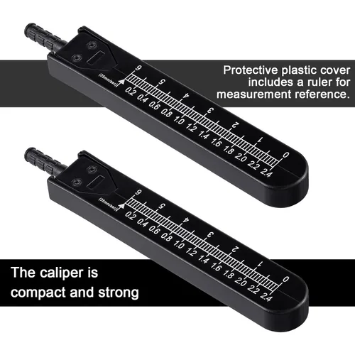 Vista 4 de Frienda 2 piezas de calibrador de ECG calibradores ECG herramienta de medición con regla electrocardiograma divisor de dibujo para enfermería (negro)