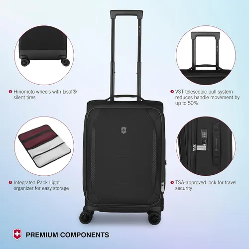Vista 3 de Victorinox Crosslight Frequent Flyer - Maleta ligera con ruedas para artículos esenciales de viaje, equipaje expandible con organizador plegable