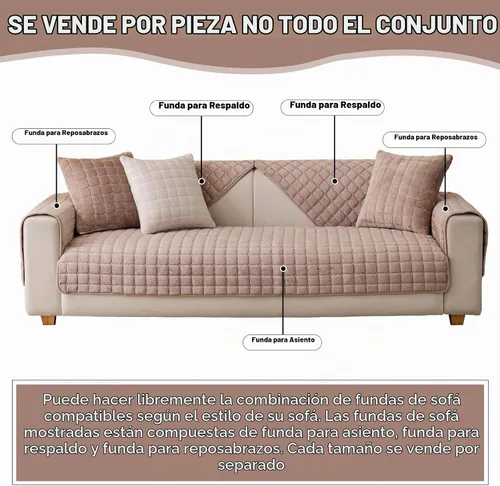 Vista 2 de Funda de sofá de franela mullida para perros, lavable y antideslizante, funda de sofá modular para mascotas para sofá de 3 cojines, respaldo