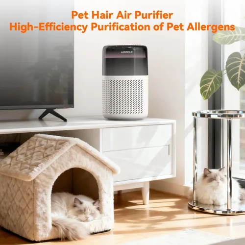 Vista 9 de Purificador de aire AIRROMI HEPA para dormitorio y hogar, purificador de aire para mascotas del hogar, elimina el olor a mascotas, olor a arena