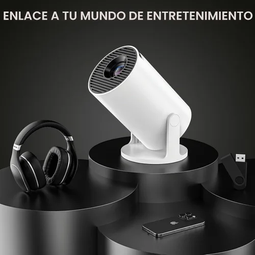 Vista 7 de Mini Proyector, Proyector Portátil con WiFi 6 y Bluetooth 5.4, Proyector Inteligente 4k HD de 160 ANSI, Compatible con Teléfono, TV Stick, Laptop