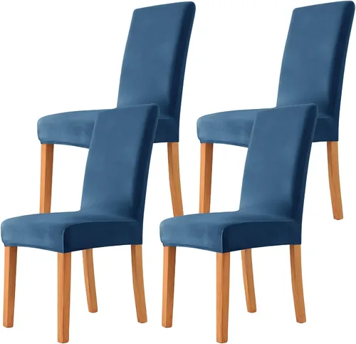 Vista 39 de Velvet Chair Covers Beige Gray, Stretch Dining Room Chair Covers 2 Pack, Super Fit Dining Chairs Slipcovers Spandex Washable Kitchen Parson Chair