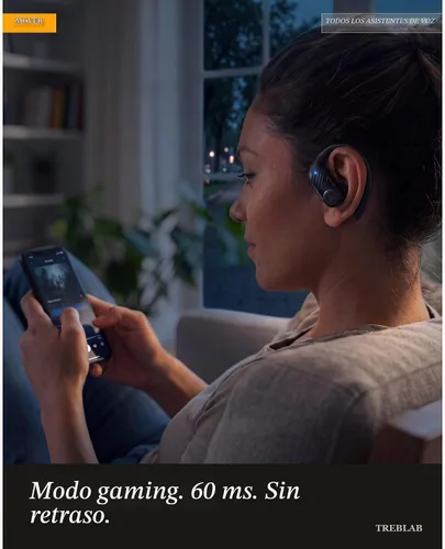 Vista 8 de TREBLAB X3-Pro Earbuds Wireless Bluetooth, Earhook IPX5 11H Powerbank Negro (black Logo)