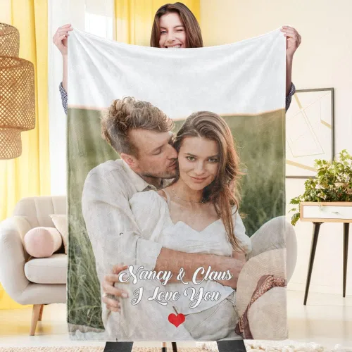 Vista 8 de VEELU Manta personalizada con imagen, mantas de fotos personalizadas con imagen, manta para el día de la madre para mamá papá, regalos