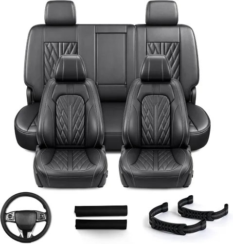 Vista 11 de AOMSAZTO Fundas de asiento para asiento delantero Nissan Frontier 2009-2026 # 014 Negro