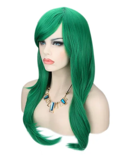 Vista 2 de Kalyss Peluca larga rizada para cosplay , Verde