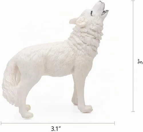 Vista 5 de RESTCLOUD Juego de 7 piezas de figuras de juguete de lobo conjunto de figuras de animales de lobo (Conjunto de lobo A)