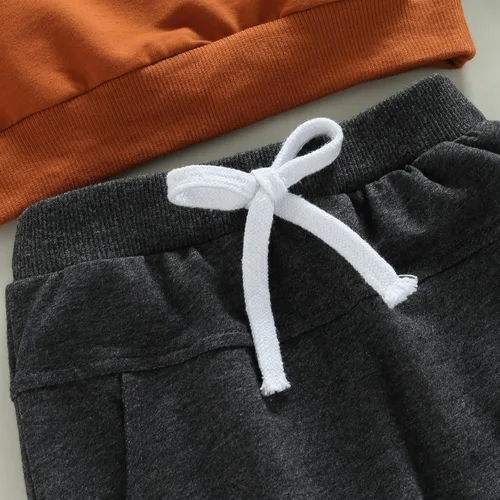 Vista 6 de Conjunto de ropa para bebé recién nacido, sudadera de manga larga y pantalones, para otoño e invierno, 2