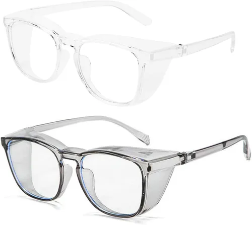 Vista 25 de Anteojos de seguridad que no se empañan, con protección UV400, lentes con bloqueo de luz azul para hombres y mujeres, anteojos transparentes