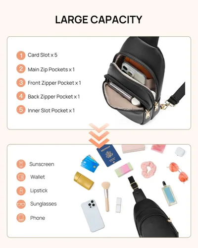 Vista 4 de Bolsos cruzados de Telena para mujer, bolso de piel para mujer, bolso cruzado de bandolera para mujer, bolso de viaje