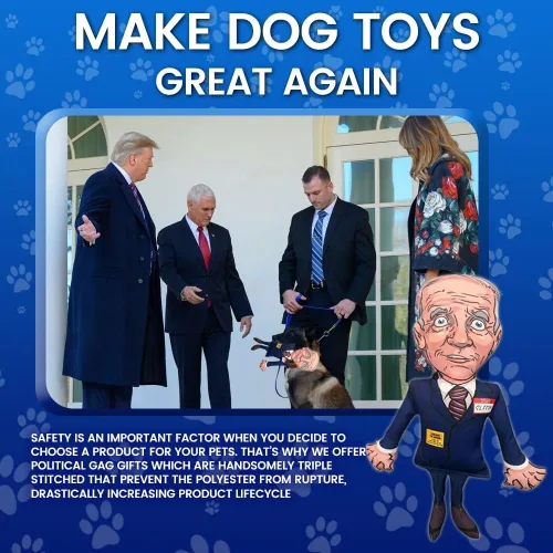 Vista 3 de Pesky Patriot Sleepy Joe Biden - Juguete para perros Let's Go Brandon - Juguete masticable con chirriador, regalo republicano de mordaza