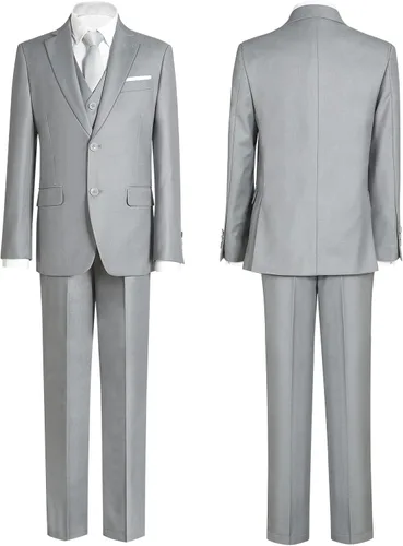 Vista 2 de Almighty Magic Boy's Formal Suits 5 Pieces Slim Fit Suit Set Dresswear Ring Bearer Outfit