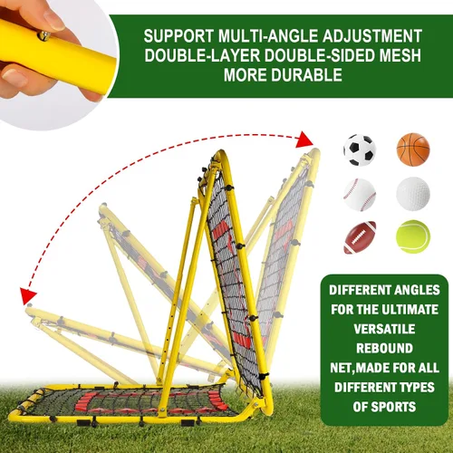 Vista 11 de BaseGoal Baseball Rebounder Net with Pitching Target,Easy Adjustable Angles Multi-Sport Training Rebound Screen, multi-angle pitch back; Strike